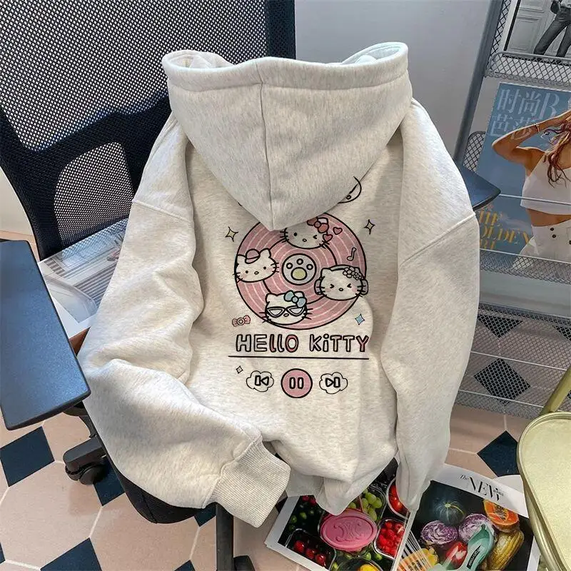

Sanrio Hello Kitty Kawaii аниме модный повседневный спортивный костюм женский теплый спортивный костюм наборы полный комбинезон костюм