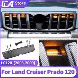 For Toyota Land Cruiser Prado 120 2003-2009 front grill Net Light, Lc120 Middle Net Decorative Light Modification Accessories
