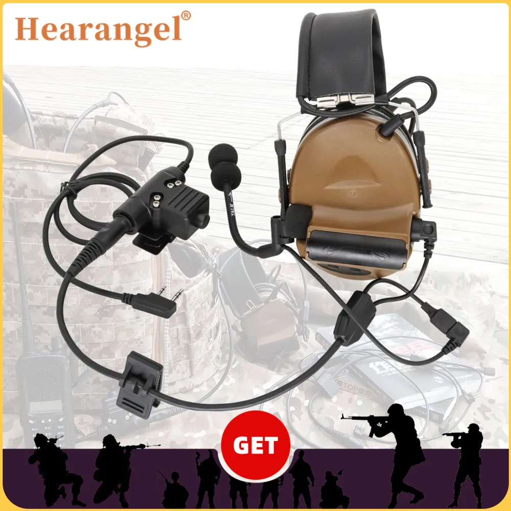 Y-Line Kit Tactical Headset COMTAC II IPSC Version U94 Ptt Headphone Microphone for Ipsc Comtac Anti-noise Shooting Headphones