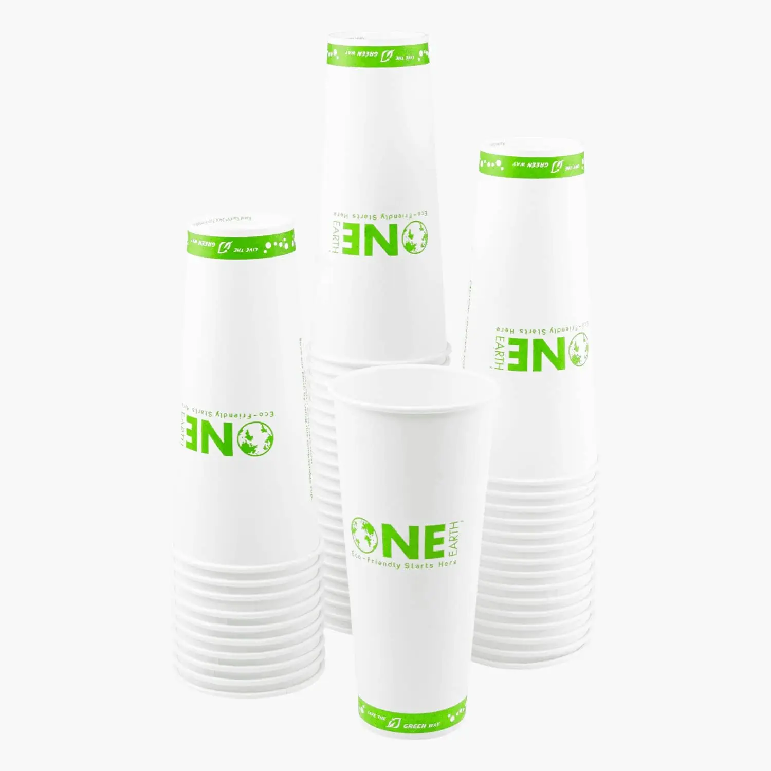

24oz Eco-Friendly Paper Hot Cups - One Cup, One Earth (90mm) - 500 ct
