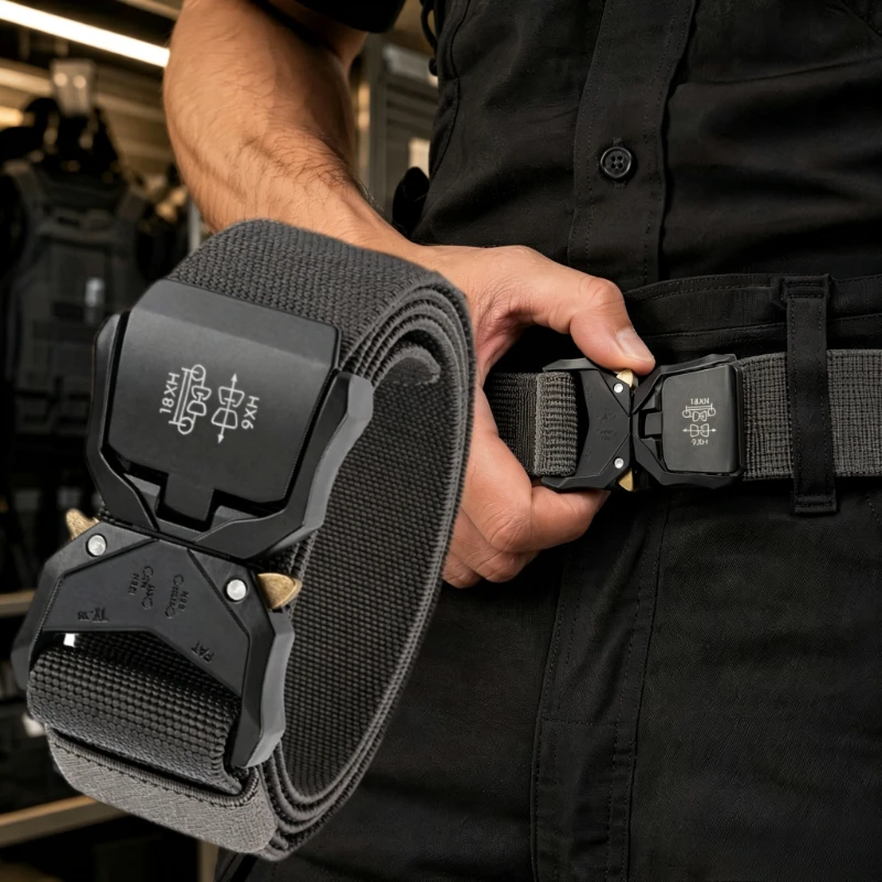2026 New Tactical Belt Buckle Quick Release Elastic Belt Casual Tooling Training Belt Men's Trousers Belt