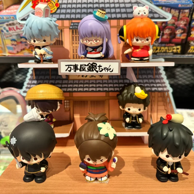 

Bandai GINTAMA фигурки модель Gintoki Shinpachi Kagura Hijikata EX CASHAPON сидячая поза Q-версия кукла оригинальная хит продаж