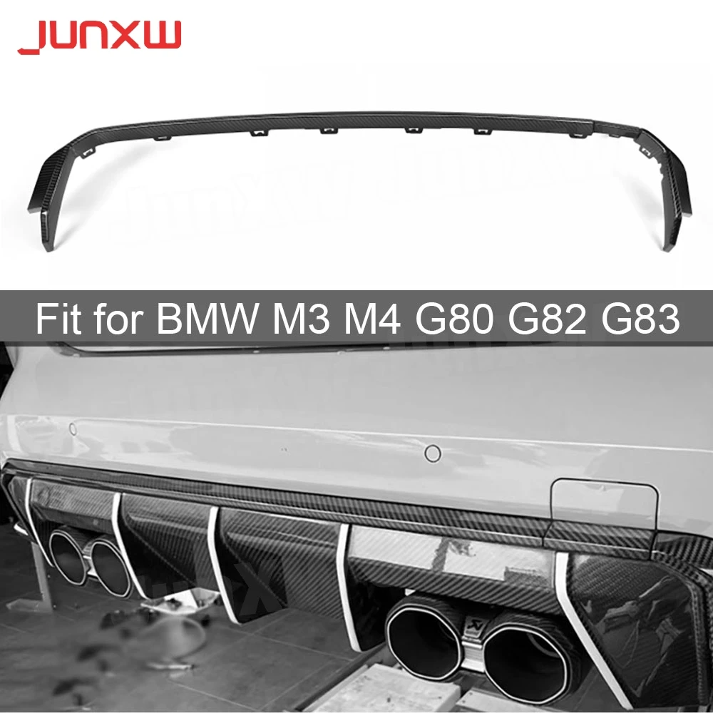 

Dry Carbon Fiber Car Rear Bumper Lip Spoiler Diffuser Strip Trims For BMW M3 M4 G80 G82 G83 2021+ FRP Body Kits Strip