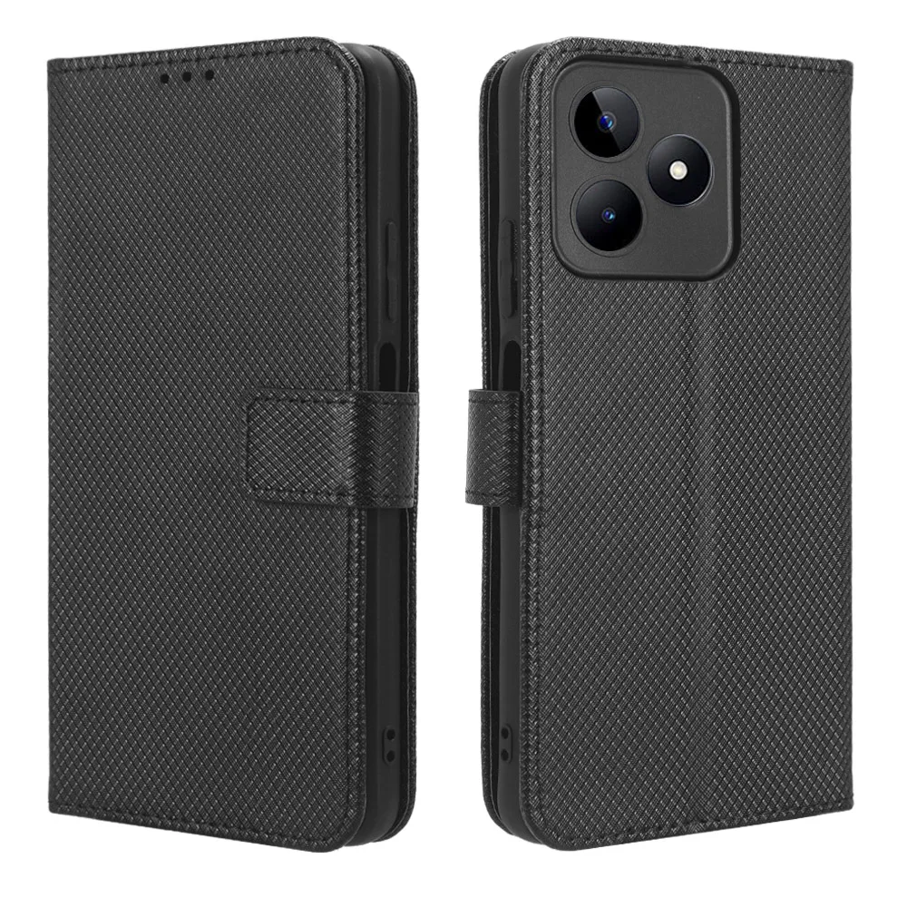 ل ممن لهم Realme C53 الفاخرة الوجه الماس نمط الجلد محفظة من جلد PU الحال بالنسبة ممن لهم RealmeC53 C 53 حقيبة الهاتف