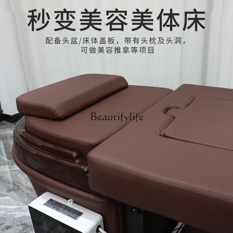 Cama de champú para tratamiento del cabello, moxibustión sin humo, circulación de agua, fumigación, cama para orejas