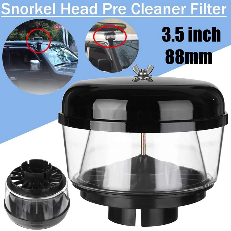 2X 3.5 Inch 88Mm Water Trap Snorkel Head Air Ram Head Pre Cleaner Air Flow Car Snorkel Head Sand Cup For Toyota Nissan