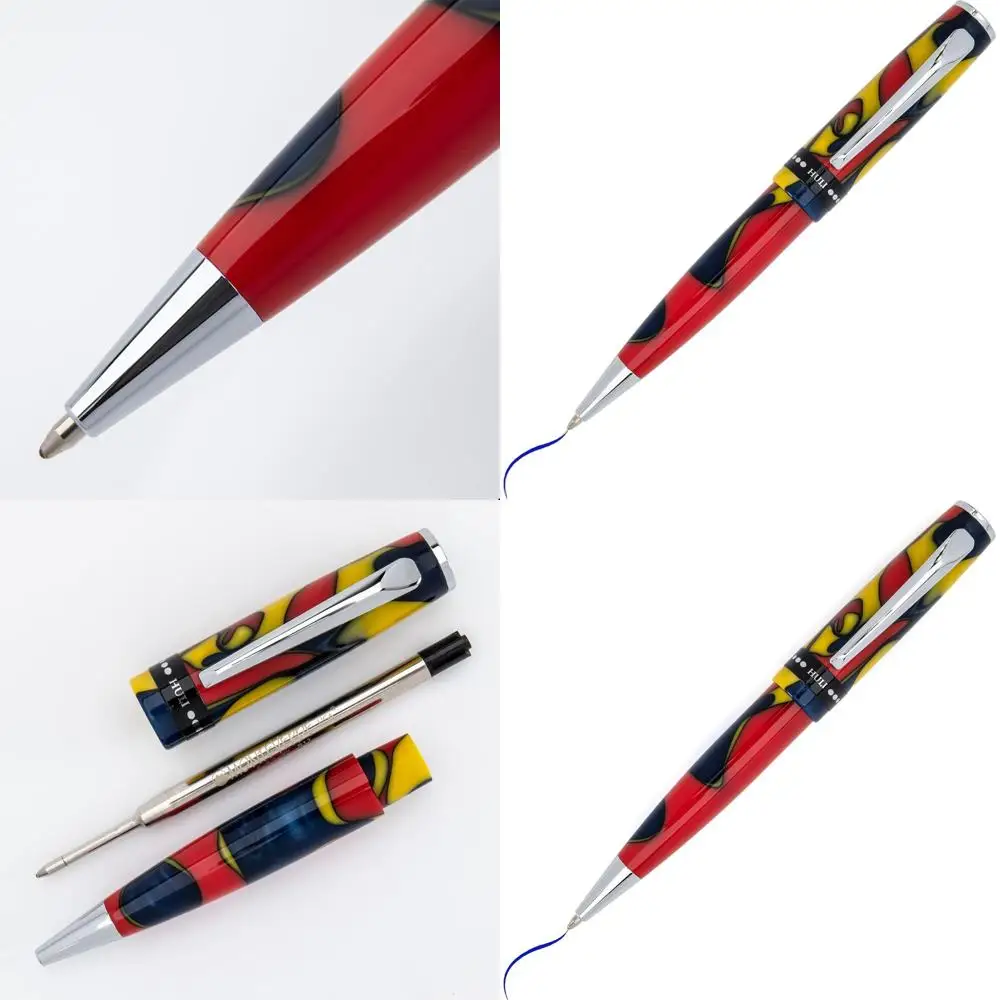 

Global Culture Huli Ballpoint Pen - Parker-Style Blue Gel Refill - Luxurious Writing Craft Collectible