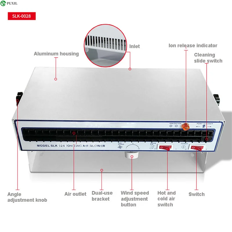 Horizontal Ion Fan, Industrial Ionizing Air Blower, Static Eliminator, Antistatic Ion Fan, 110V / 220V 50W 70-120CFM 60 * 120CM