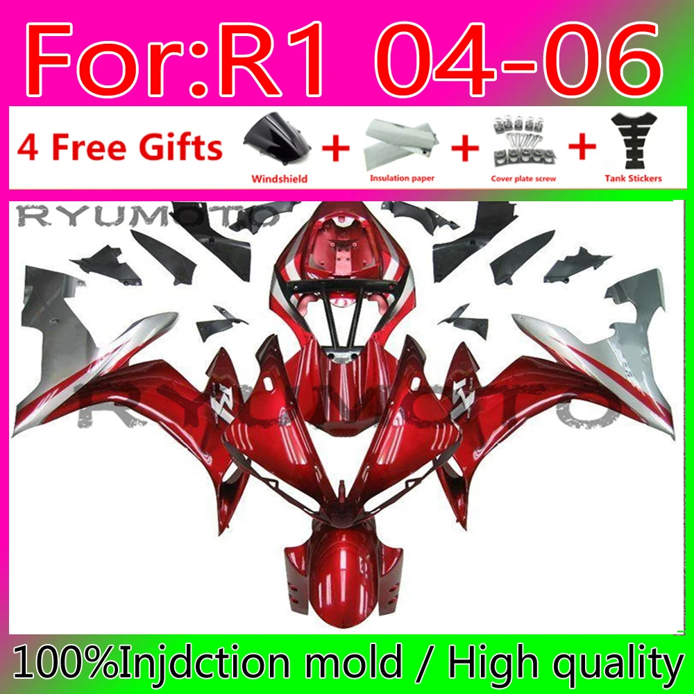 

New ABS Injection Mold Motorcycle Fairings Kit Fit for YAMAHA YZF-R1 2004 2005 2006 R1 04 05 06 bodywork fairing red