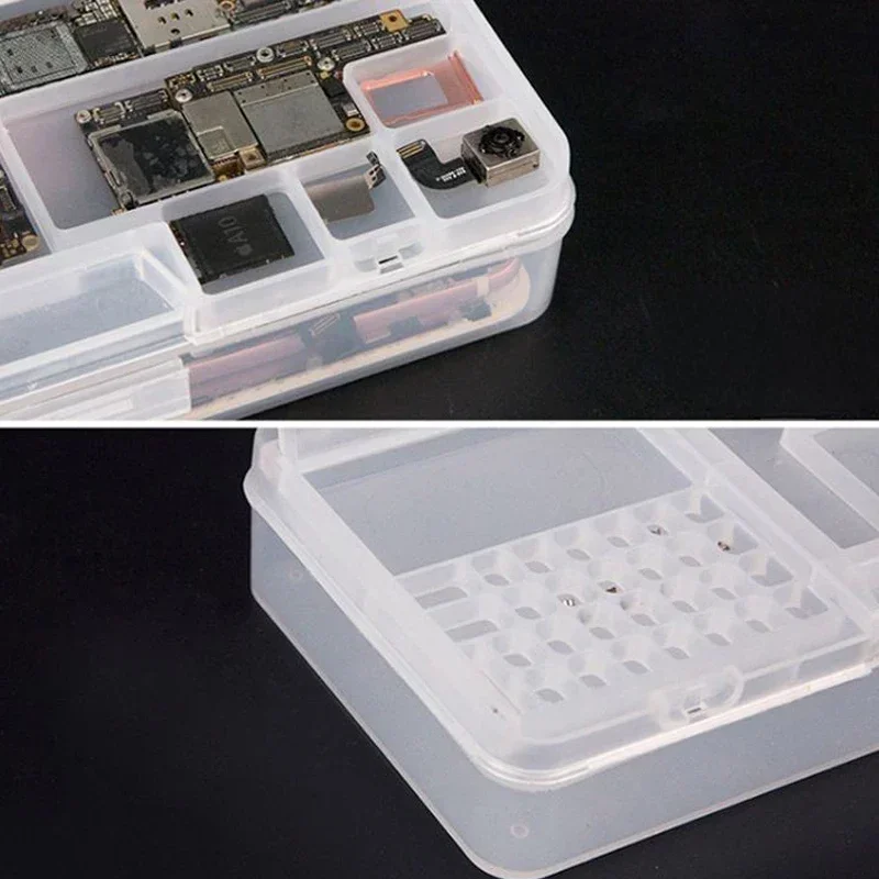 1PC Double Layers Tool Storage Box Multi-functional Parts Boxes For Mobile Phone Repair Tool IC Chips Component Screws Organizer