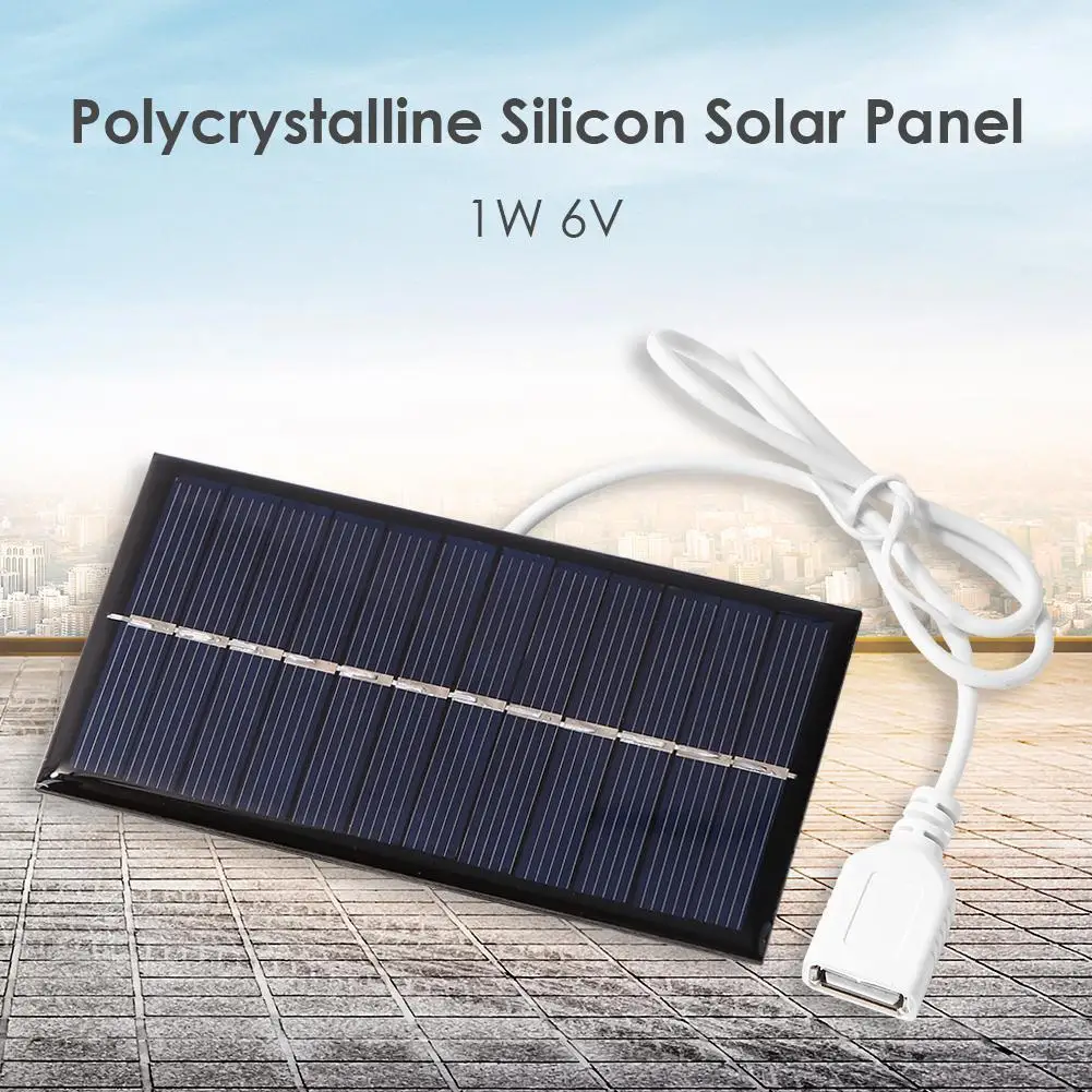 5-1pcs DIY Solar Panel 1W 6V Portable Solar Panels System for Phone Power Bank Battery Cell Chargers Device for Household Light