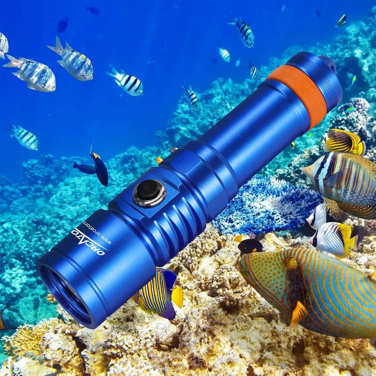 D710 Scuba Diving Light, 3000 Lumens Super Bright Underwater Flashlight with 6 Degrees Narrow Beam, IP68 Waterproof Ni