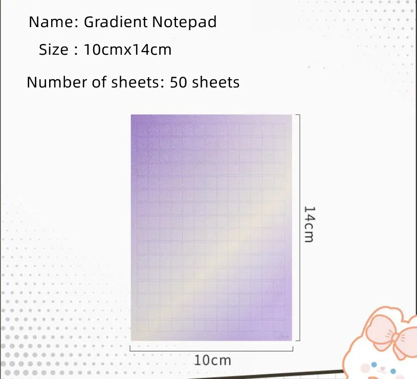 Purple Gradient Handbook Tear-off Notebook Non-sticky Message Memo Book School Offic Supplies