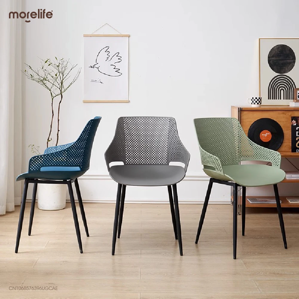 Modern Minimalist Dining Chair Wooden Leg Plastic Luxury Soft Chair Ergonomic, Toilet Chair Restaurant Coffee Shop Furniture