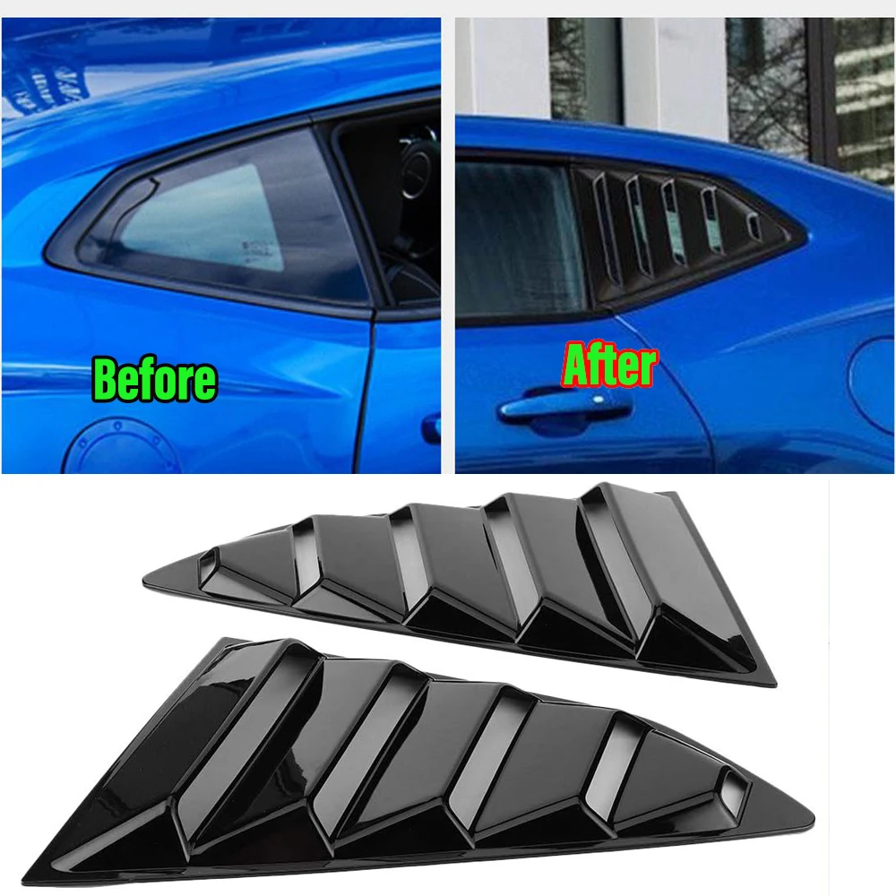 

For Chevrolet Camaro 2016-2022 Rear Side Vent Window Shutter Cover Trim Sun Shade Cover Car Exterior Accessories
