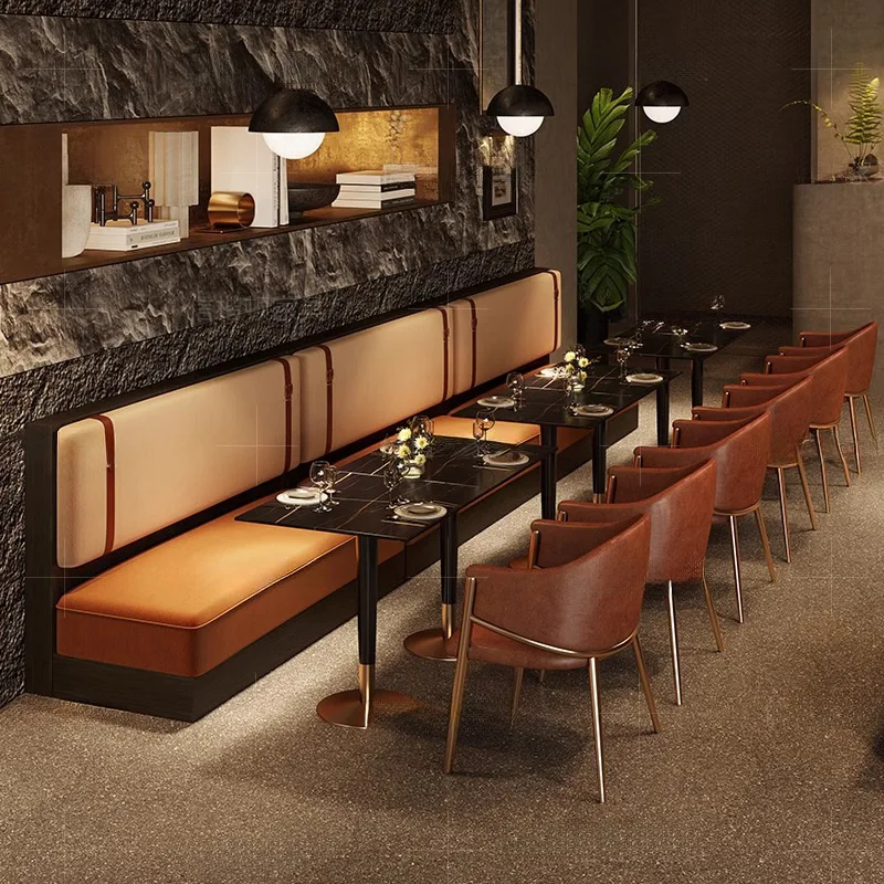 Retro bar bar Western restaurant booth Sofa cafe Western restaurant Table and chair combination Wall booth