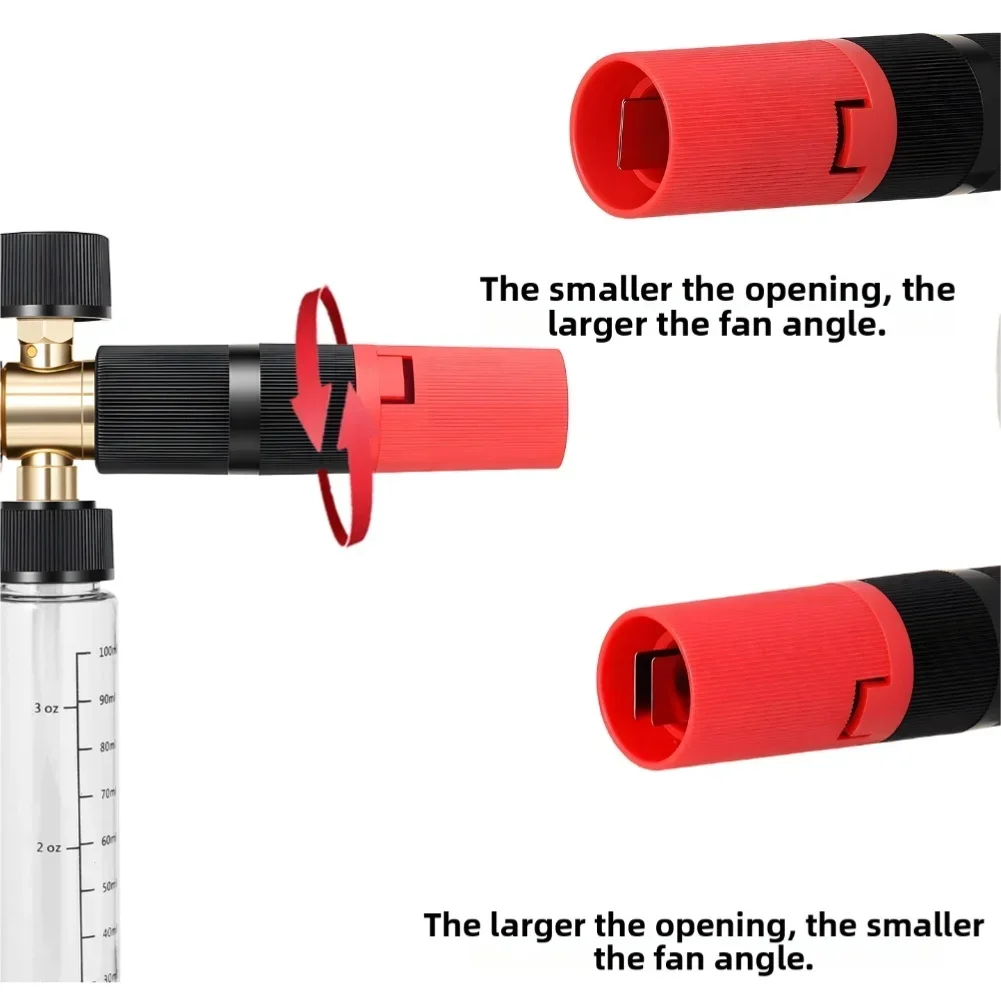 Foam spray bottle with transparent design and 14 quick connector for high pressure car washing and cleaning use