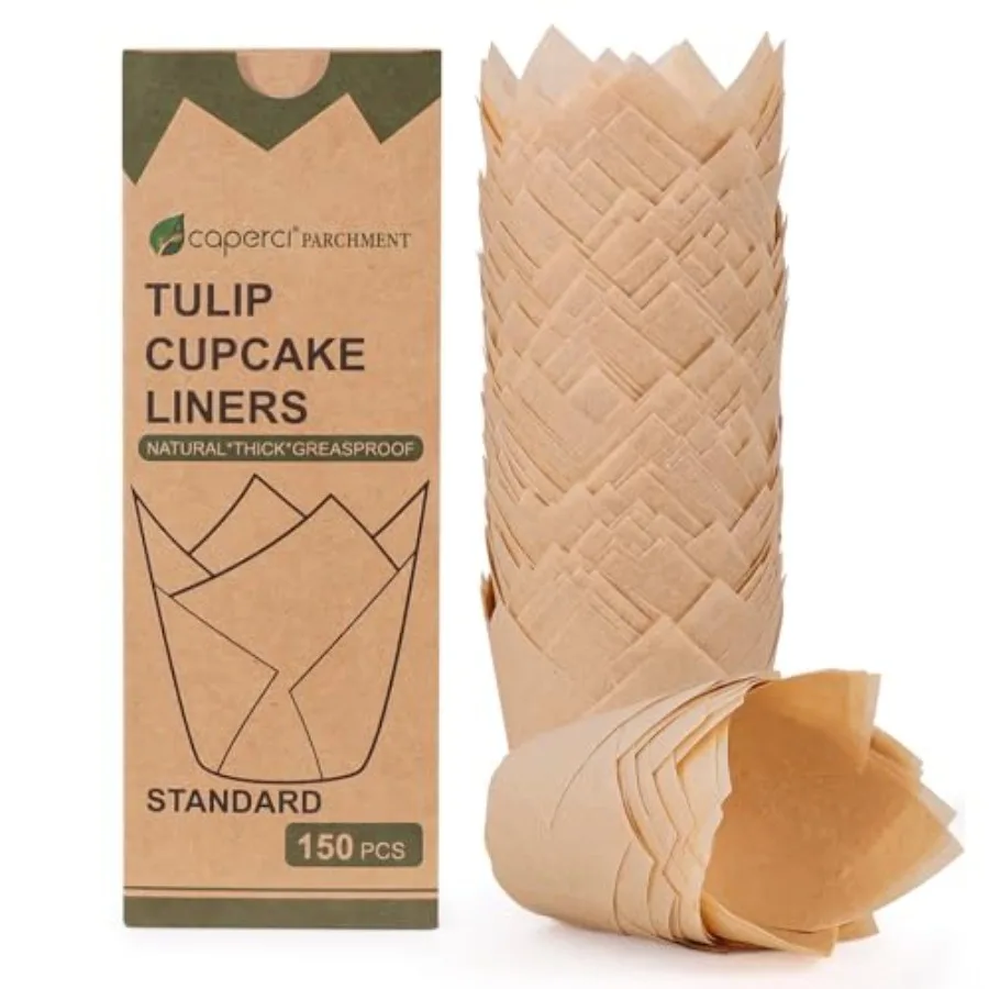 150pcs Cupcake Liners Unbleaced European Parcment Pr ing Cups Muffin Liners Party, Wedding, Cristmas, Birtday