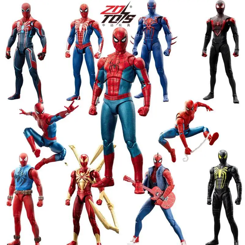 ZD Toys Spider-Man 1/10 Action Figure Brand New Day Miles Morales Spider-Man 2099 Scarlet Spider Ornament Collectible Gift