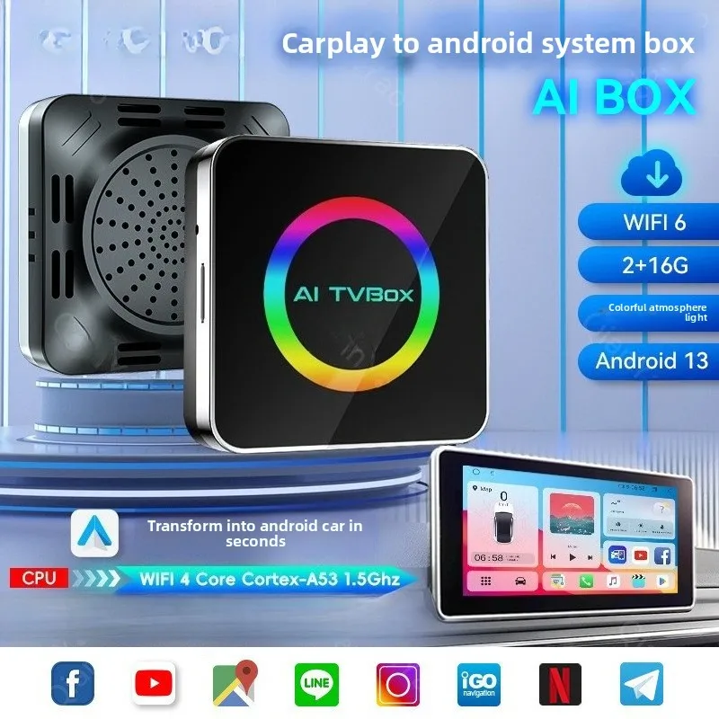 

Системная коробка Carplay к Android, интеллектуальный модуль подключения автомобиля 3 в 1, Aibxcarplay Box
