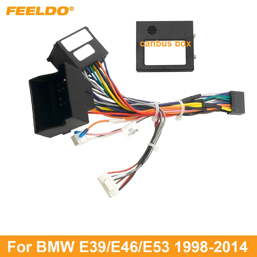 

FEELDO Car 16pin Power Cord Wiring Harness Adapter For BMW E39/E46/E53(98-14) Installation Head Unit