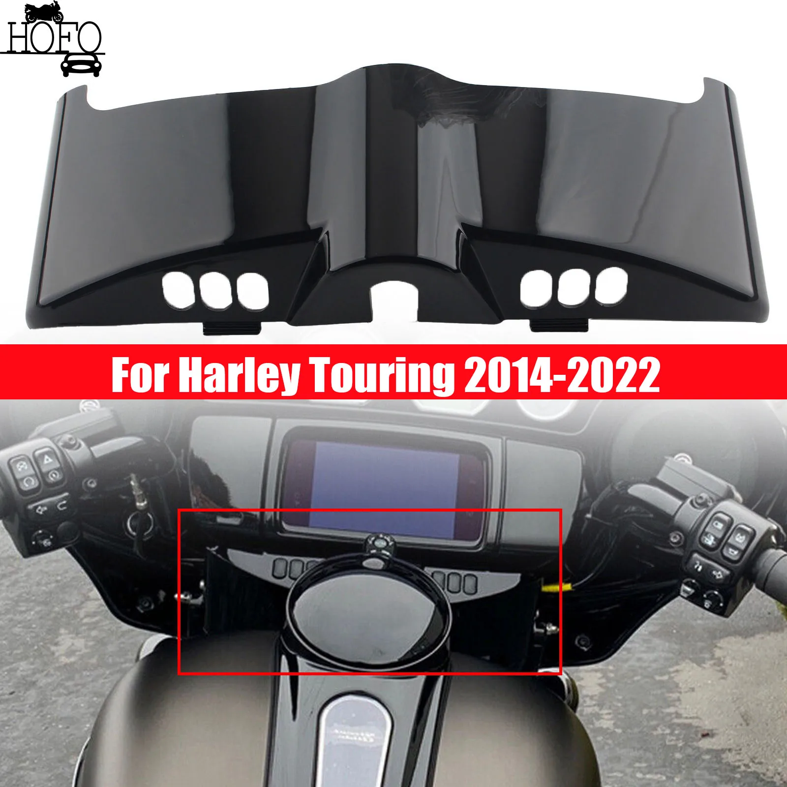 

Motorbike Black Inner Fairing Switch Panel Accent Cover Cap ABS For Harley Touring 2014-2022 Limited Electra Glide