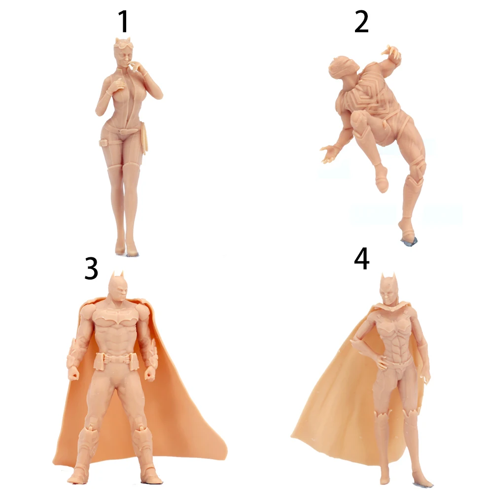 1/64 Figure Poncho Jacket Girl 1:43 1/35 Fierce man Model Miniature Need To Be Colored By Yourself