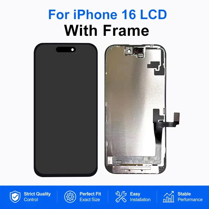 AAAAA OLED For iPhone 16 LCD 16 Plus Display 3D Touch Screen Digitizer For iPhone 16 Pro Screen 16 Pro Max LCD Replacement Parts