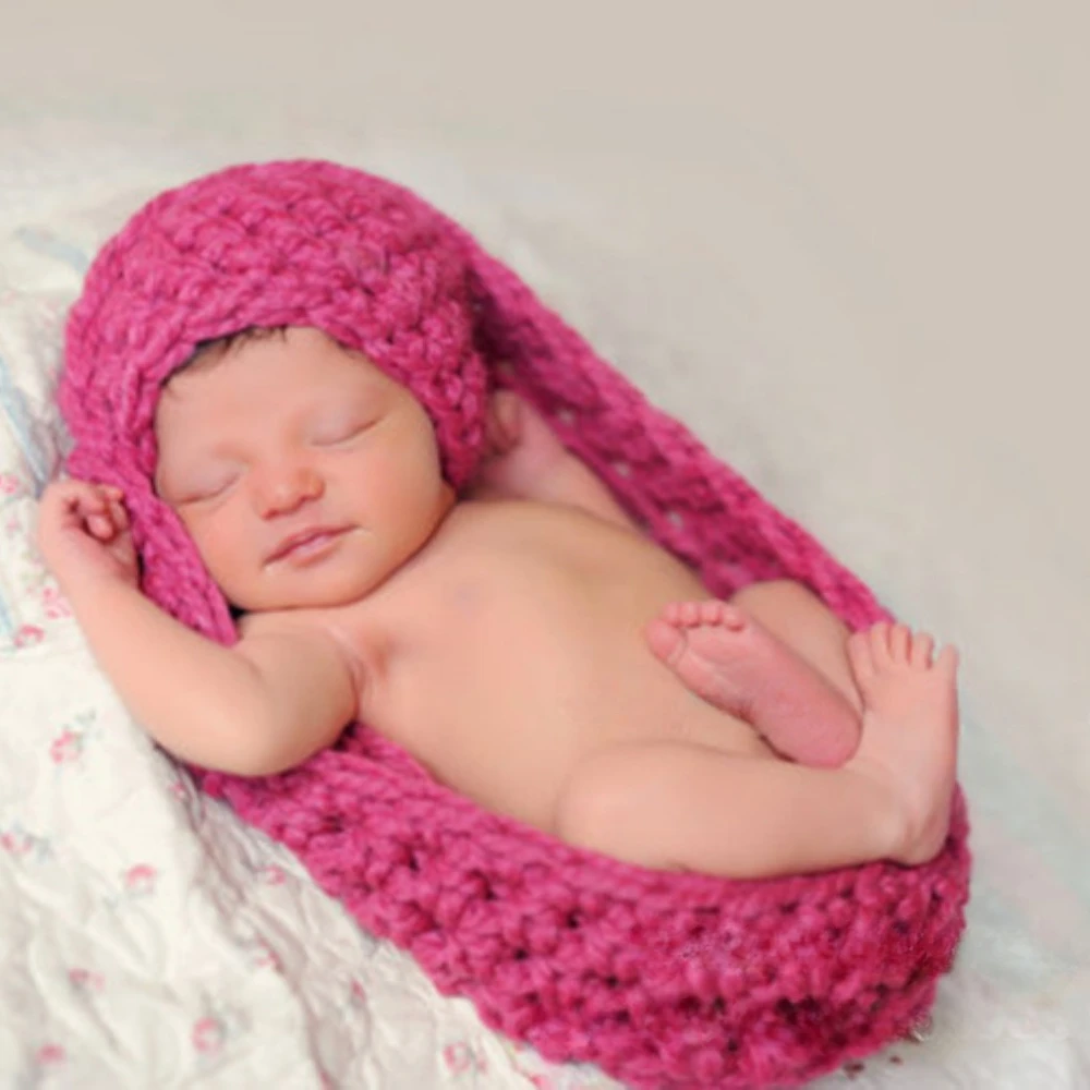 Personalized Babys Knitted Hat Sleeping Bag Design  Photograph Accessories Props Newborn Growth Souvenirs Baby Shower Party Gift