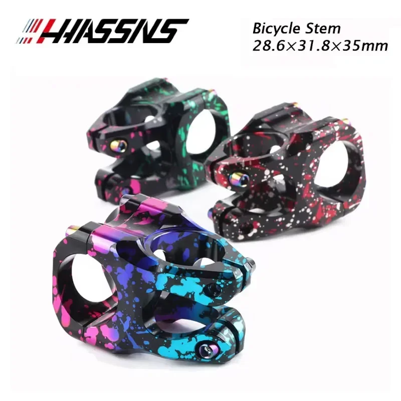 

HASSNS Mountain Bike Power Stem 35mm Length 0 Degrees Road Bike Stem Adjustable Riser 31.8mm Handlebar Bicycle Accessories