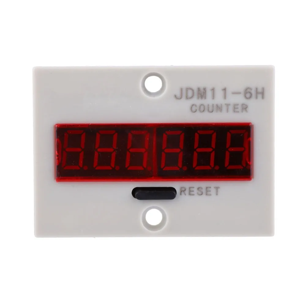 JDM11-6H Electronic Counter 0-999999 Counting Range AC110V Digital Display Counter Power Failure Memory Relay Transducer Count