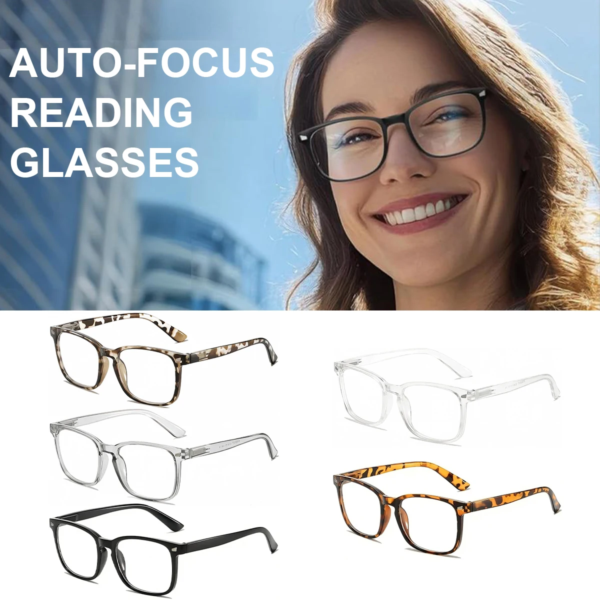 Auto-Focus Reading Glasses Blue Light Blocking Lightweight PC Frame,Unisex Design,L17 Ideal for Computer Use&Perfect Gift Choice