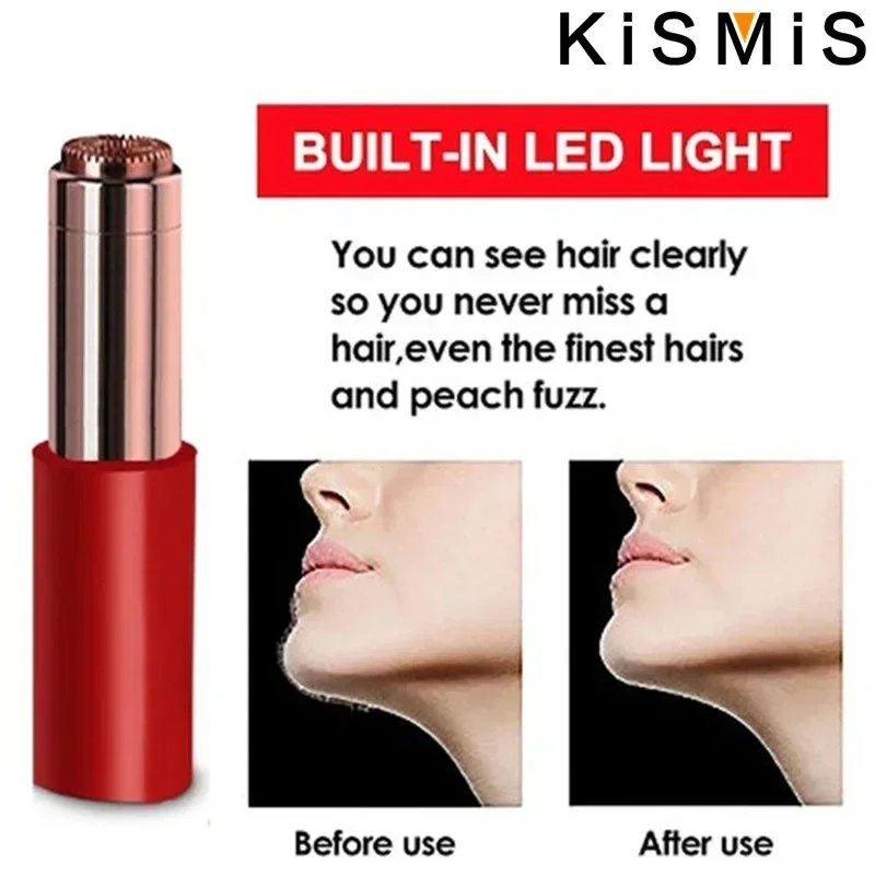 Portable Lipstick Style Electric Eyebrow Trimmer Mini Razor Shaver for Women Compact Eyebrow Face Epilator Easy to Carry