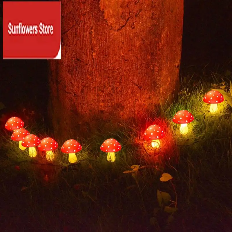 

Solar Mushroom Lamp Waterproof Multi-Colored Mushroom LED Lamp For Christmas Halloween Garden Yard Lawn, 8PCS, Red Easy To Use