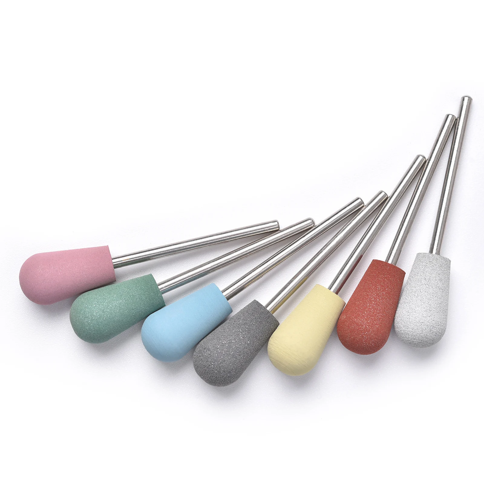 1PC ゴムシリコンネイルドリルビット洋梨型フライスカッターマニキュアマシン用ネイルビットバッファポリッシャーグラインダーアクセサリー