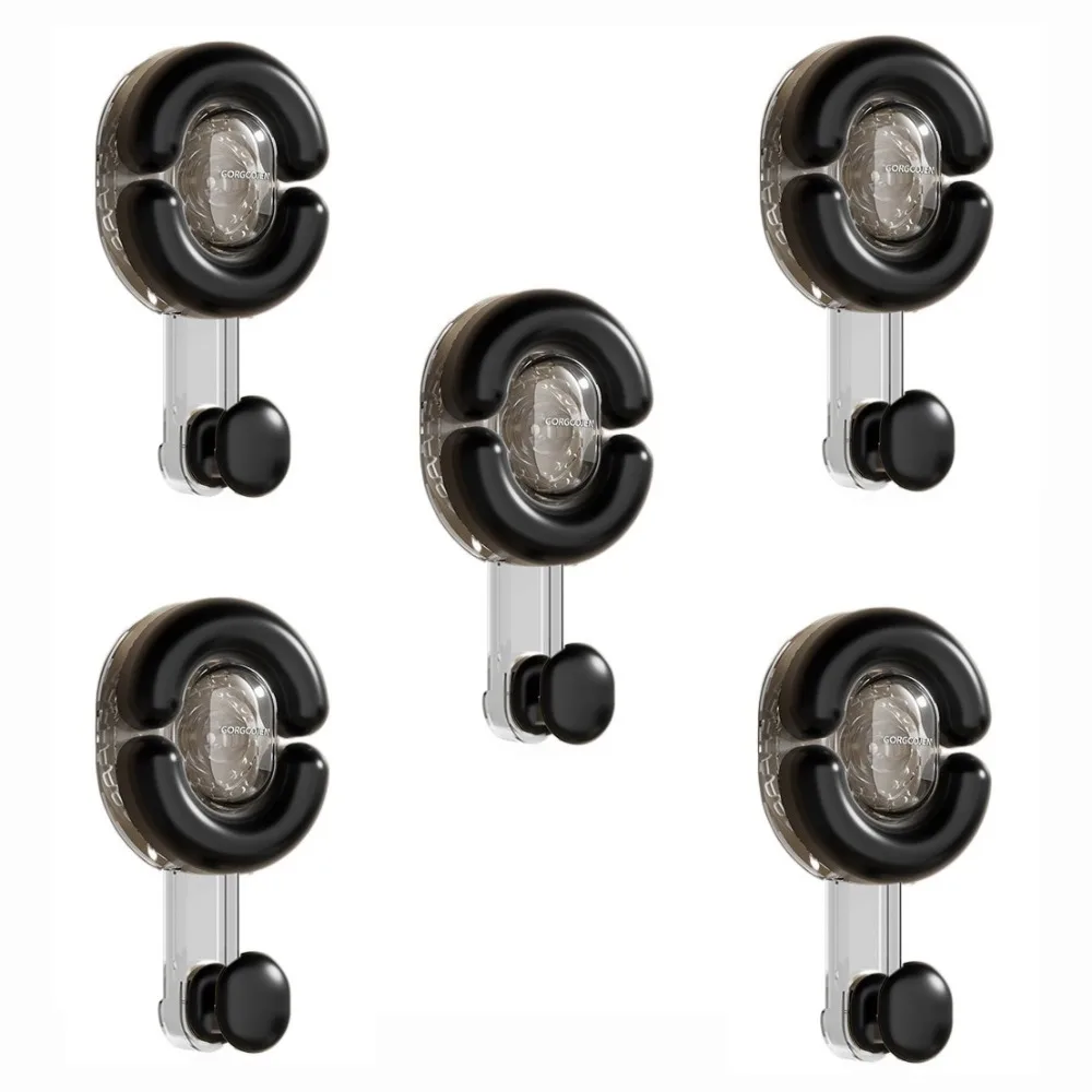 

5Pcs Practical Plastic Suction Cup Hooks Punch Free Hangable Shower Hooks Removable Waterproof Wall Hanger Kitchen