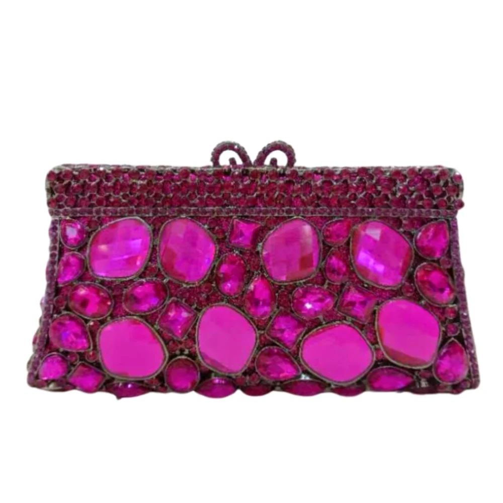 

Rhinestone Dinner Bag Metal Hollow Diamond Clutch Women's Bag Rhinestone Clutch