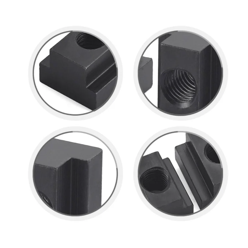 5-10pcs Tapped Through Slot T-nut M6 M8 M10 M12 M14 M16 M18 M20  Grade 10.9 Black Oxide Finished Carbon Steel Slot T-Nut DIN508