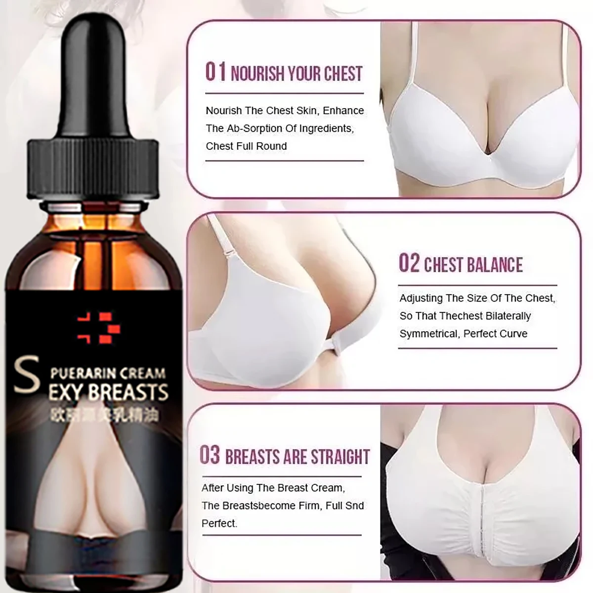 New Breast Enlargement Oil Essence Sexy Massager Essential Oils Body Care Increase Elasticity Enhancer Breast Cream for Women