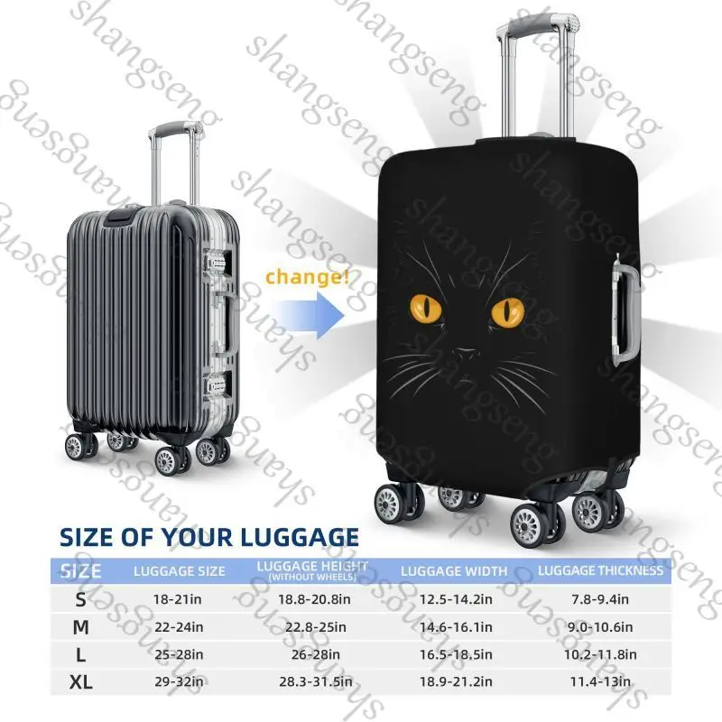 Black cat eyes animal Thicken Luggage Cover Elasticity Trolley dust cover Suitcase Protection Cover Suitcase Case