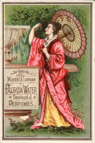 Florida Water Japanese Lady Advert Vintage Retro Style Metal Sign Plaque