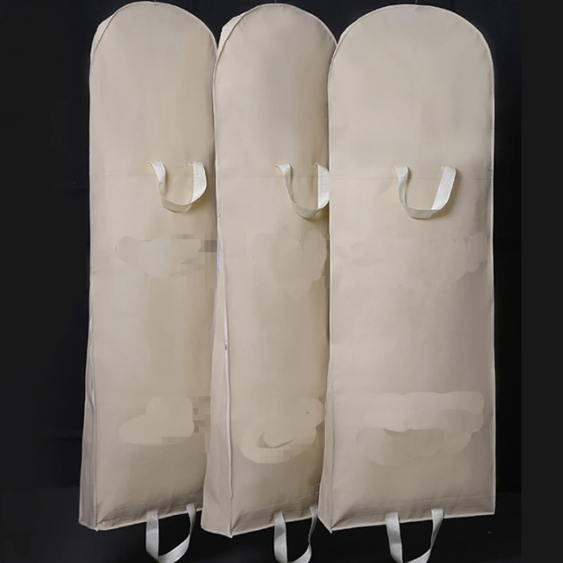180cm Breathable Wedding Dress Garment Bags Hanging Clothes Dust Cover Storage Travel Bag Foldable Evening Gown Protective Cover