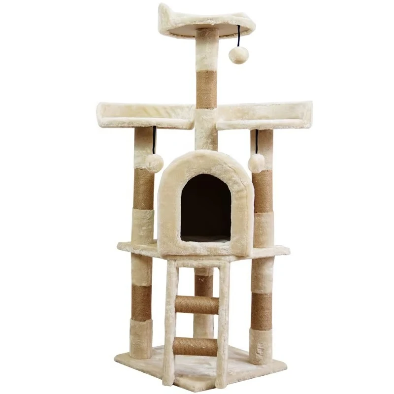 

Wooden Cat House Tree Cat Tree for Large Cats
