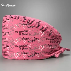 Adjustable Multicolor Printing Clinical Male and Female Surgical Hat Beautician Scrub Caps Pet Clinic Hat Wholesale Medical Hat