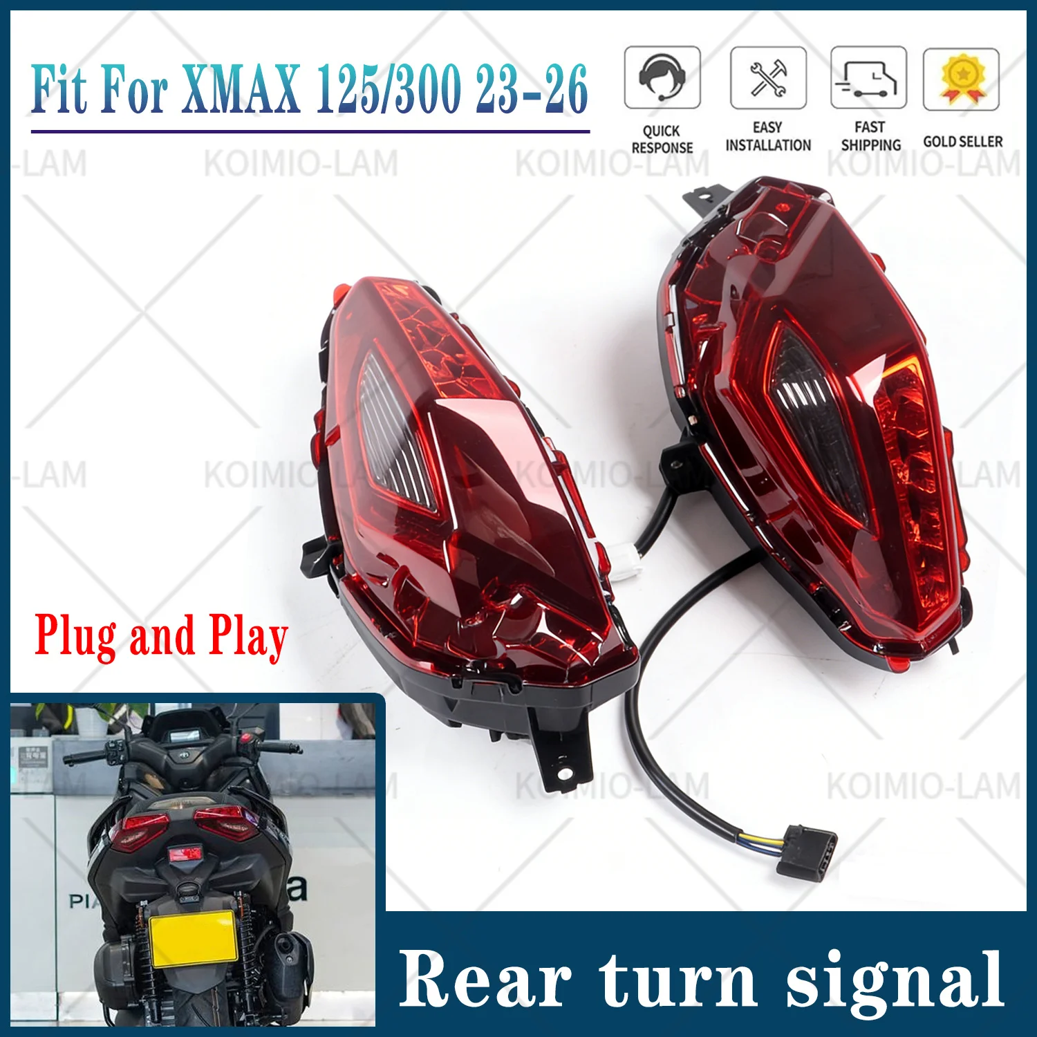 

Fit For YAMAHA XMAX300 XMAX125 2023 - 2026 Motorcycle Accessories LED Rear Turn Signal Light XMAX 300 125 CZD300 YP125 2024 2025