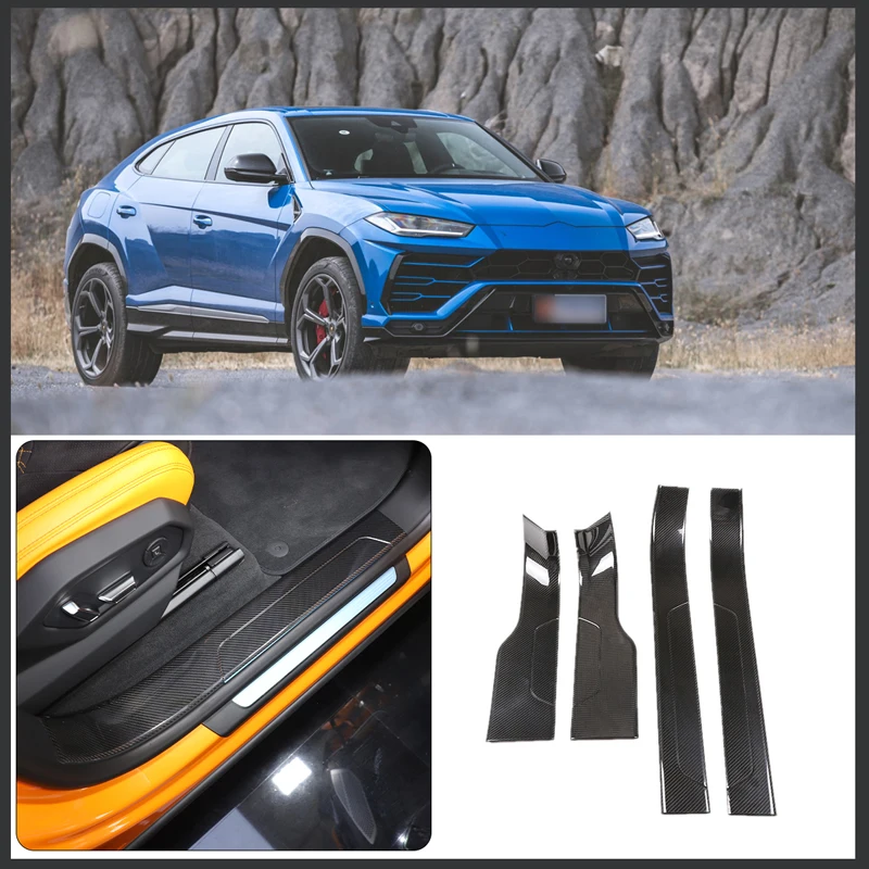 

For 2018-2021 Lamborghini URUS real carbon fiber car built-in door sill protection strip car interior decoration accessories