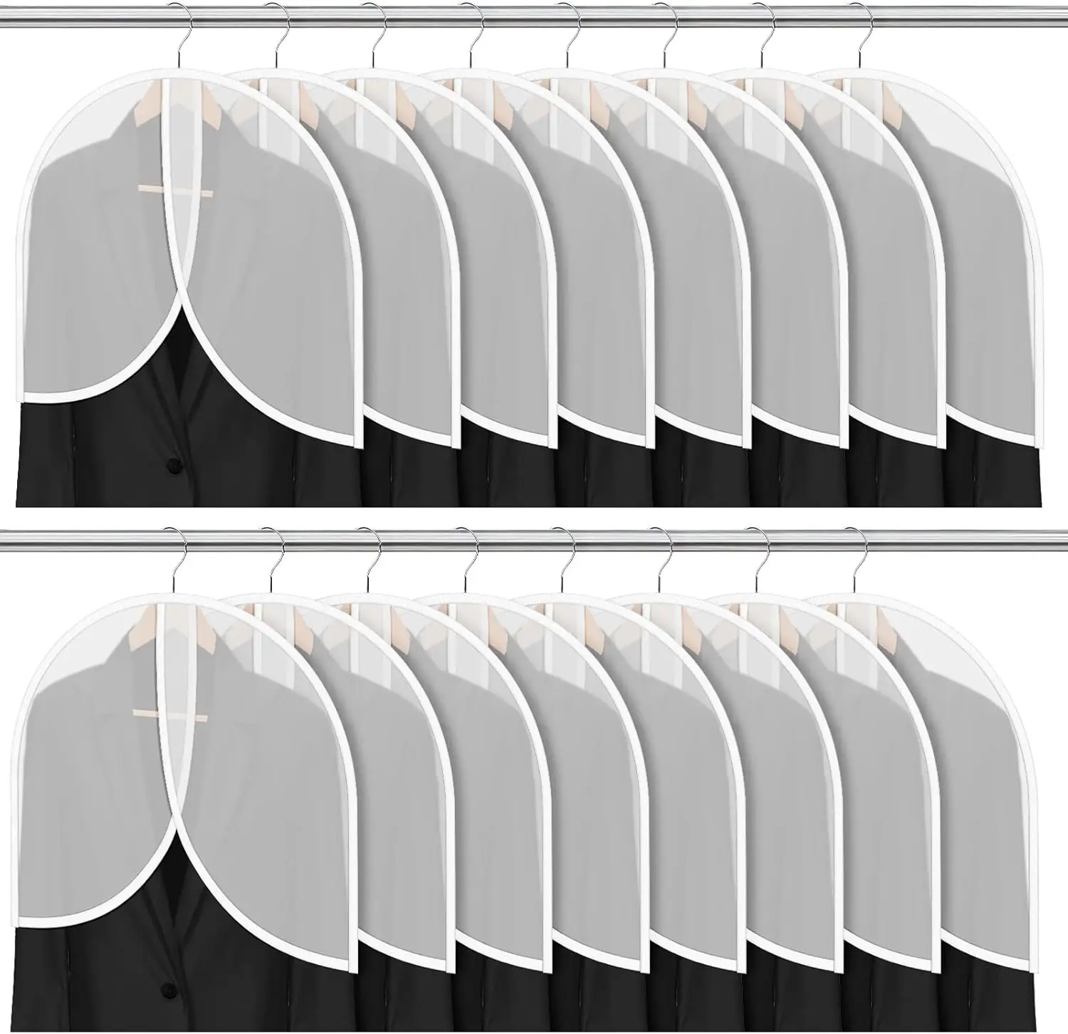 

25 PCS Shoulder Covers for Hanging Clothes, Garment Shoulder Covers Cloth Dust Cover for Closet, Plastic Clothes Hanger