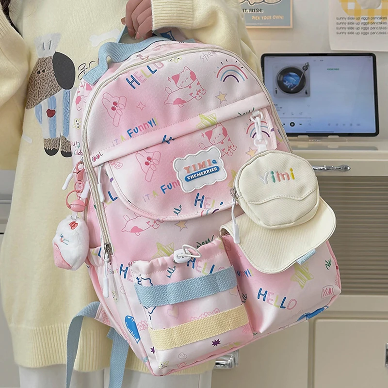 HAEX Y2K Dopamine Backpacks Women 2025 Harajuku Designer Students Pockets Laptop Mochilas Para Mujer Large Capacity Bag Female