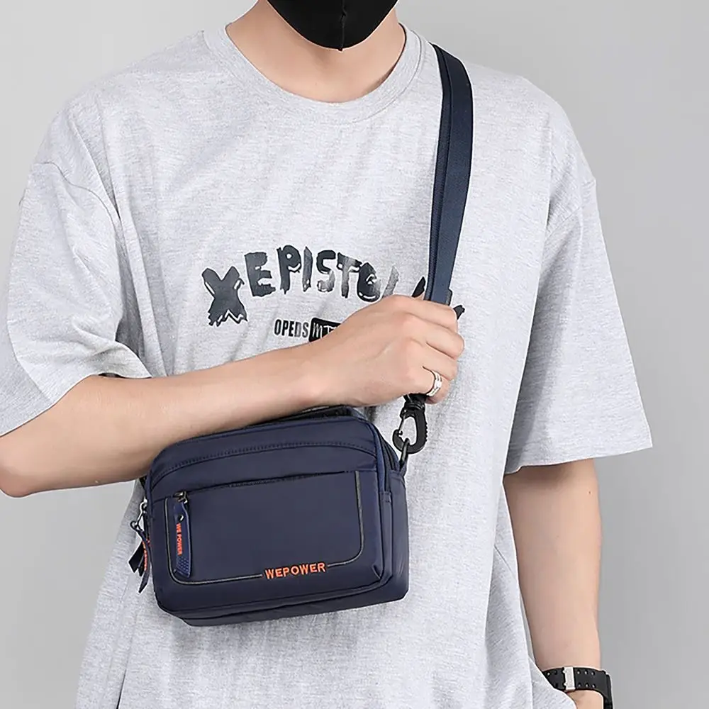 Nylon Men Crossbody Bags Comfortable Handle Waterproof Boy Messenger Bags Detachable Shoulder Strap Fanny Pack