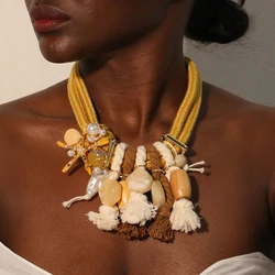 Fashion Exaggerated Statement Beads Necklace Women Trendy Vintage Wedding Party Jewelry